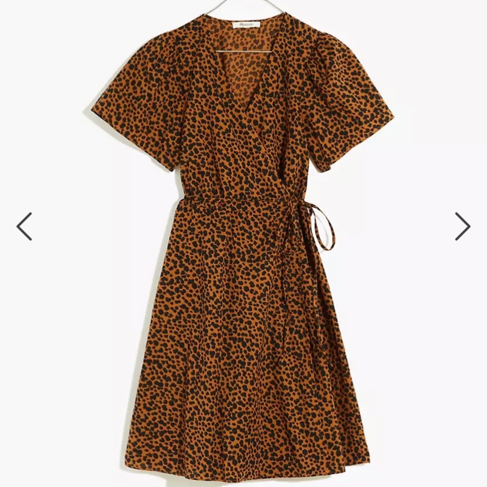 *NWT* Madewell Wrap Mini Dress in Leopard - XS